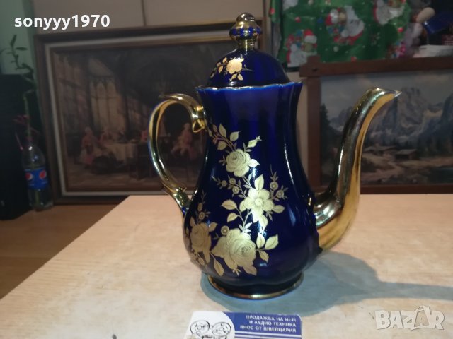 ECHT KOBALT-24 KARAT GOLD-BAVARIA PORZELLAN GERMANY 1411211043, снимка 4 - Антикварни и старинни предмети - 34798235