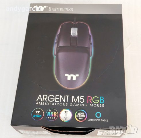 Thermaltake ARGENT M5 RGB гейминг мишка, черен ЧИСТО НОВА запечатана, снимка 5 - Клавиатури и мишки - 40771163
