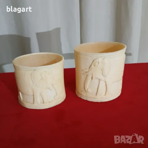 сл.кост-2 бр.салфетници, снимка 4 - Антикварни и старинни предмети - 48647325