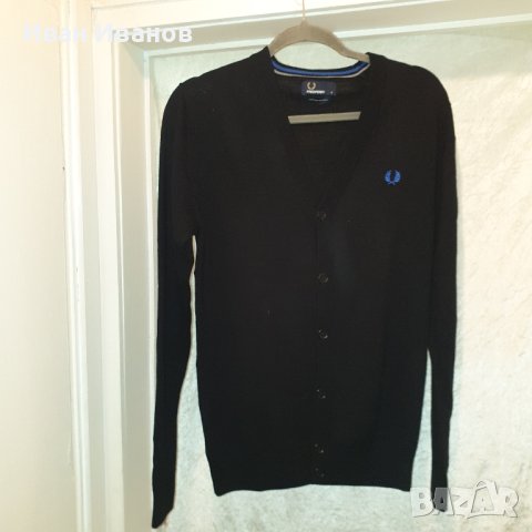 Fred Perry  жилетка с копчета от мериносова вълна размер S, снимка 2 - Пуловери - 43869686