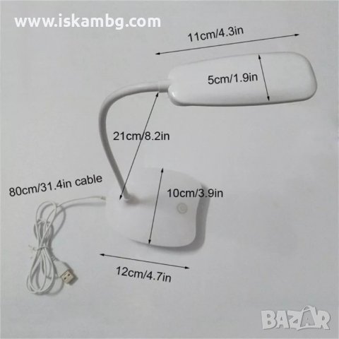 ЛЕД настолна лампа с чупещо рамо с регулиране на светлината - код 3742, снимка 16 - Настолни лампи - 37997442