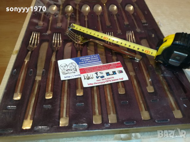 EDELHOLZ-GRIFFEINLAGEN 24K-ЗЛАТНИ ПРИБОРИ-ВНОС ГЕРМАНИЯ 1311212014, снимка 6 - Антикварни и старинни предмети - 34795020