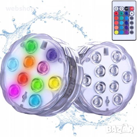 Комплект от 2 бр. водоустойчиви LED лампи RGB с дистанцинно, снимка 11 - Лед осветление - 39537558