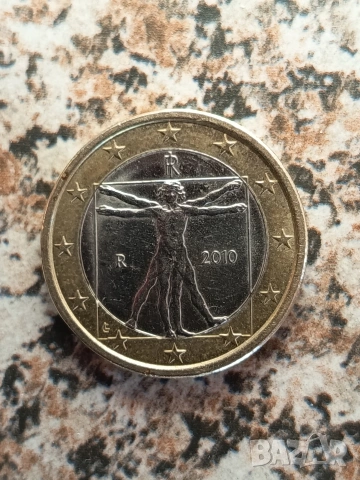 Евро монета Италия 1 евро 2010г.