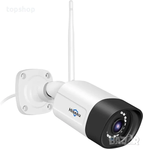 НОВА външна охранителна булет камера Hiseeu HB215F Bullet, 2-посочно аудио, 5MP IP камера, IP66...