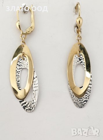 ВИСЯЩИ ЗЛАТНИ ОБЕЦИ. ЗЛАТО: БЯЛО, ЖЪЛТО И РОЗОВО-14К, проба 585., снимка 7 - Обеци - 28473554