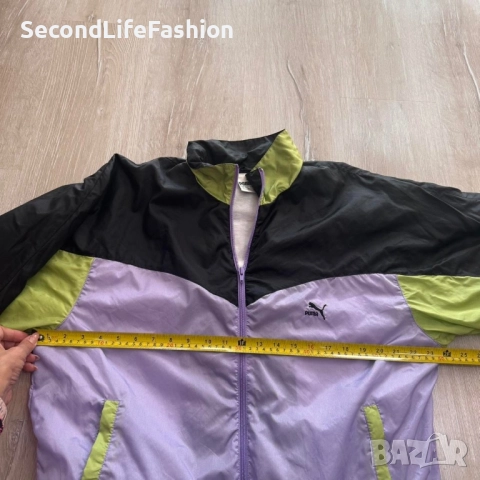 Мъжко спортно Яке Puma ветровка размер M-L, ретро, ​​винтидж, тренировъчно, снимка 5 - Спортни дрехи, екипи - 52505520