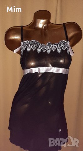 L Черна ,еластична ,тюлена нощница