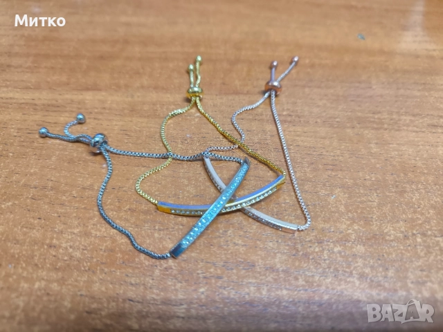 Нежна дамска гривна с цирконий 3 цвята, снимка 2 - Гривни - 51465027