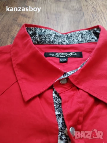 Ed Hardy - страхотна мъжка риза 2XL КАТО НОВА , снимка 4 - Ризи - 51118448