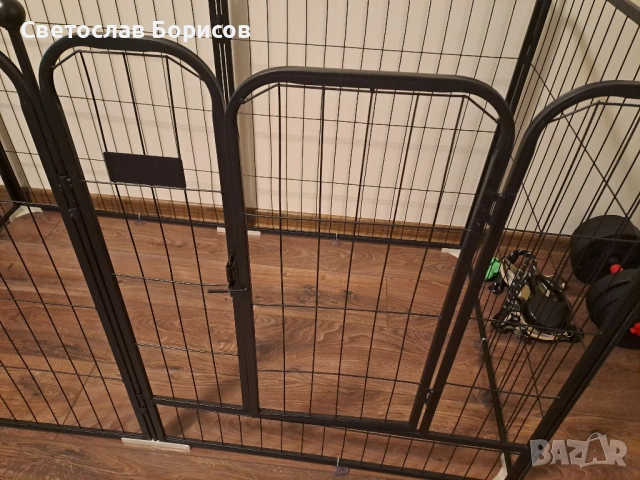 Клетка за животни, Latauar, Метал/Стомана, 6 панела, 70x80 см, Черна, снимка 3 - Други стоки за животни - 53019162