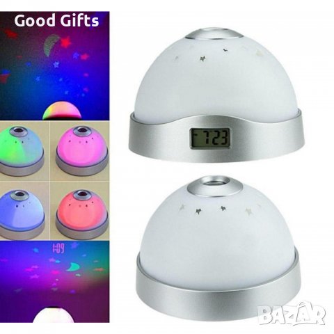 Нощна лампа прожектор с часовник , Лампа Звездно небе, снимка 3 - Други - 38751664