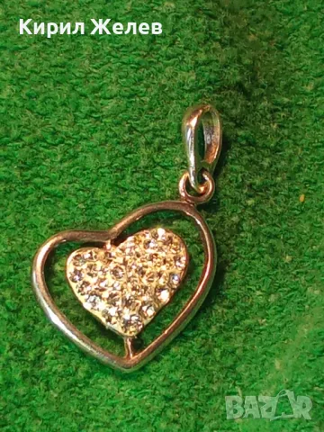 НЕЖЕН АЖУРЕН СРЕБЪРЕН МЕДАЛЬОН СЪРЧИЦЕ РОДИРАНО СРЕБРО 925 ПРОБА с БЛЕСТЯЩИ ЦИРКОНИ 48895, снимка 10 - Колиета, медальони, синджири - 49142226