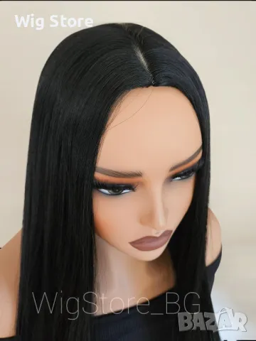 Права черна перука без бретон, снимка 3 - Аксесоари за коса - 47740661