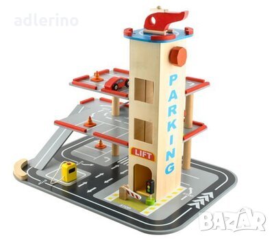 Детска игра Дървен паркинг - писта, паркинг от дърво за деца