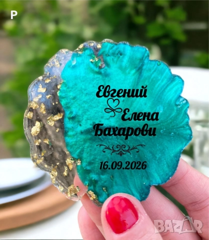 Магнит от епоксидна смола за сватба, кръщене, повод , снимка 7 - Други - 52410486