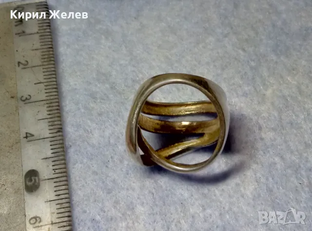 СТАР ШИКОЗЕН СРЕБЪРЕН ПРЪСТЕН СРЕБРО 925 АЖУРНА ХУДОЖЕСТВЕНА РЪЧНА БИЖУТЕРСКА ИЗРАБОТКА 30430, снимка 13 - Пръстени - 49885925
