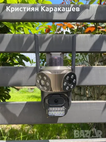 Тройна Външна WiFi Камера с три ектрана 10MP, ICSee, снимка 4 - IP камери - 50374738