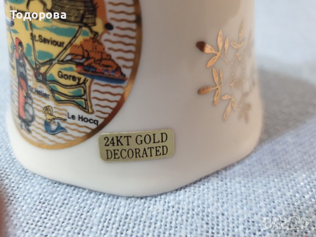 Порцеланова камбанка с 24 каратова позлата, снимка 3 - Антикварни и старинни предмети - 43682710