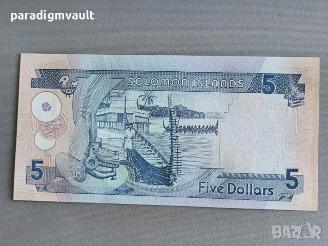 Банкнота - Соломонови острови - 5 долара UNC | 2009г., снимка 2 - Нумизматика и бонистика - 53135618