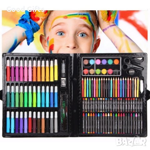 Голям детски комплект за рисуване -150 части в куфар, снимка 1 - Рисуване и оцветяване - 38082420