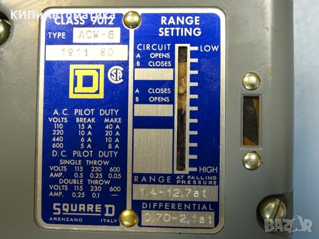 пресостат SQUARED ACW 8 Pressure Switch, снимка 4 - Резервни части за машини - 35136088