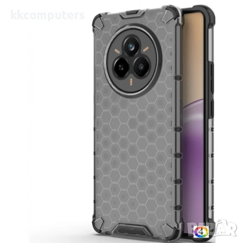 Realme 14 Pro 5G Силиконов Калъф Honeycomb TPU и Протектор, снимка 6 - Калъфи, кейсове - 50745532
