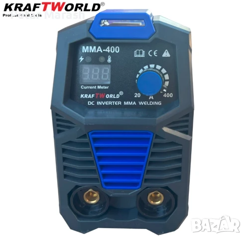 Инверторен Електрожен 400А KraftWorld + Соларни Очила – с Дисплей, Куфар, Кабели, Маска, Чукче, снимка 8 - Други инструменти - 50633278