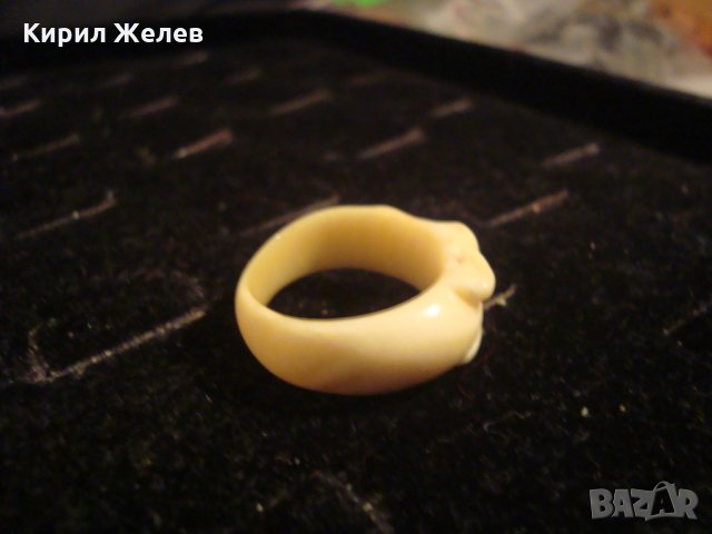 СТАРИНЕН СЛОНОВА КОСТ ПРЪСТЕН СЛОНЧЕ ЮВЕЛИРНА РЪЧНА АРТ ИЗРАБОТКА УНИКАТ АРТ-ДЕКО 21710, снимка 12 - Антикварни и старинни предмети - 32525417