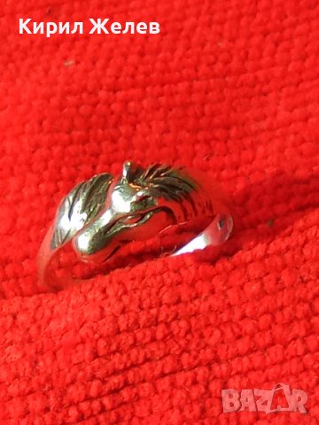 ФИГУРАЛЕН КОНСКА ГЛАВА КОН СРЕБЪРЕН ПРЪСТЕН СРЕБРО 925 УНИКАЛНА РЪЧНА ХУДОЖЕСТВЕНА ИЗРАБОТКА 26011