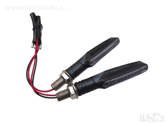 Комплект LED спортни мигачи за електрически скутер 12V, снимка 2 - Части - 53559064