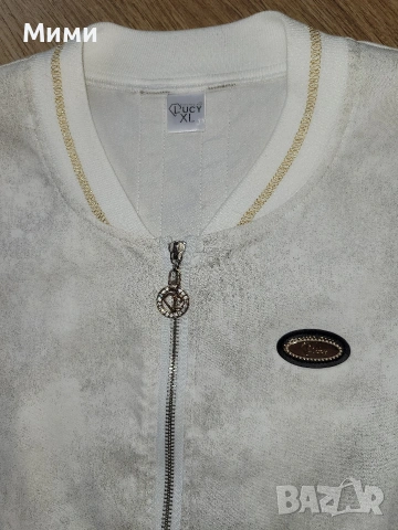 Бяло манто Lucy със златисти акценти, снимка 2 - Палта, манта - 53585655