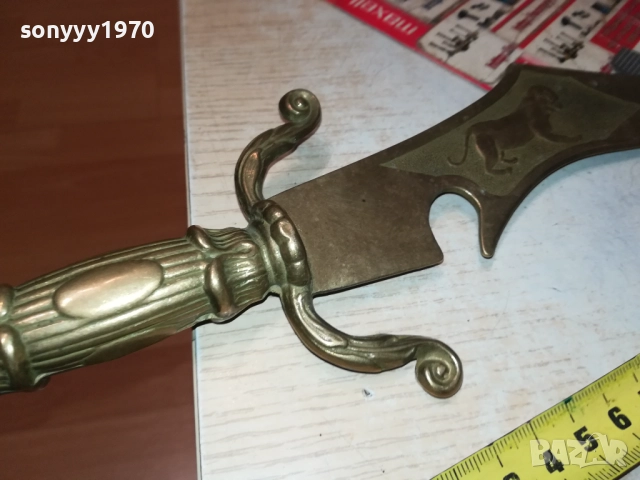 МАСИВЕН НОЖ ОТ ФРАНЦИЯ-МЕД/МЕСИНГ 0510251759, снимка 12 - Антикварни и старинни предмети - 51953526