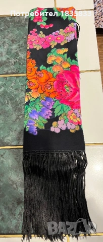 Руски копринен шал, снимка 5 - Антикварни и старинни предмети - 53499393