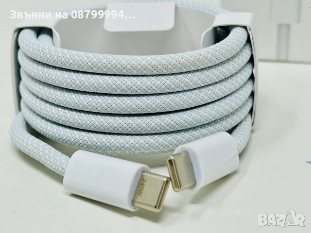   Оригинален Кабел Зарядно за Apple iPhone iPad Usb C to Usb C 240W., снимка 5 - Оригинални зарядни - 51980014