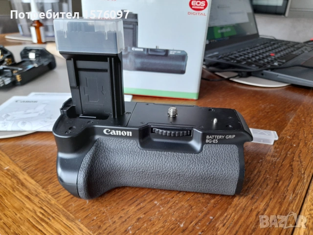 Canon грип BG-E5 за Canon EOS 450D / 1000D / Rebel XSi / Rebel XS, снимка 3 - Батерии, зарядни - 53523886