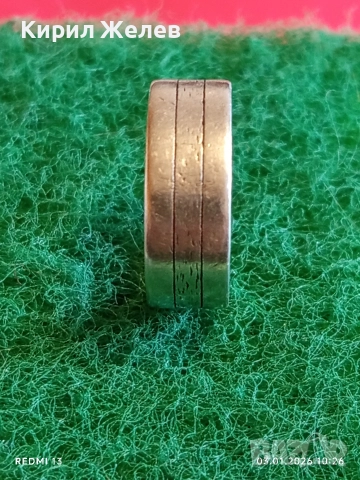 Сребърен пръстен тип халка с надпис майсторска изработка 52476, снимка 2 - Пръстени - 52961157