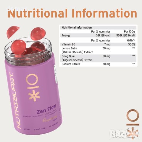 Nutriburst ZenFlow Multipack Мултивитамини за жени, регулиращи хормоналната активност, снимка 3 - Хранителни добавки - 43583466