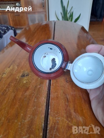 Стар емайлиран чайник #35, снимка 5 - Антикварни и старинни предмети - 35289660