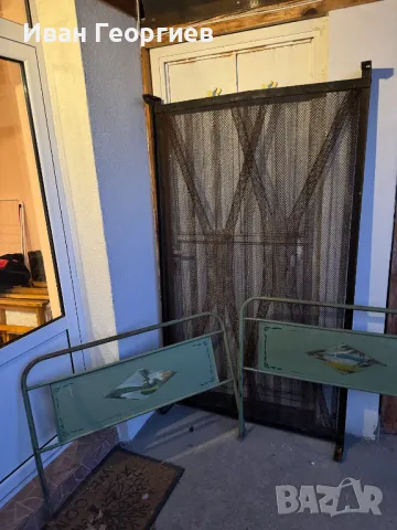 Метални легла с пружина 2бр- голямо 184х110см и детско 132х70 см, снимка 4 - Спални и легла - 49875928