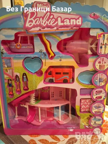Нов Mini BarbieLand Комплект: Къща, Кукли, Самолет, Кемпер и Още играчки, снимка 7 - Други - 47384318