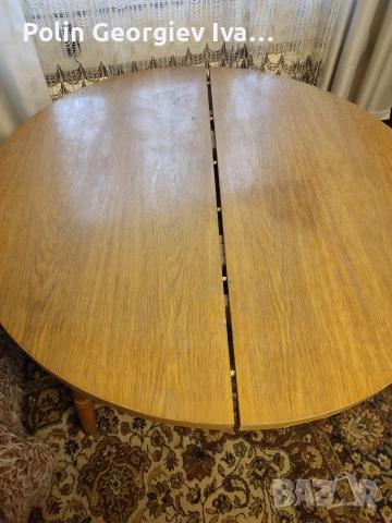 Кръгла ръзгаваема маса , снимка 3 - Маси - 52974715