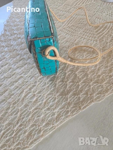 Ръчно изработена дамска чанта, мозайка, снимка 3 - Чанти - 51316226