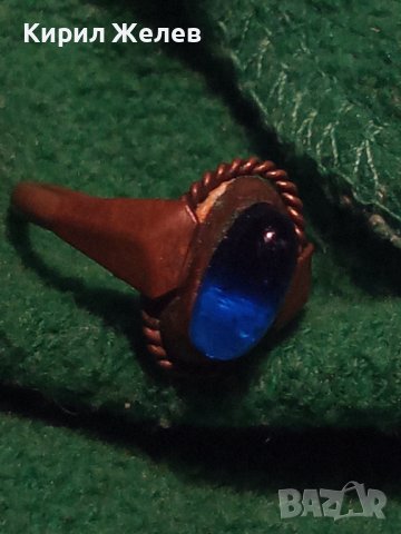 СТАРИНЕН БРОНЗОВ КЛАСИЧЕСКИ АРИСТОКРАТИЧЕН СКЪПОЦЕНЕН ПРЪСТЕН МАЙСТОРСКА ИЗРАБОТКА 22209, снимка 4 - Антикварни и старинни предмети - 36380445