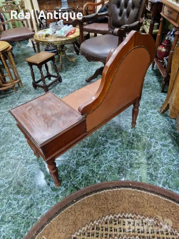 Страхотна антикварна английска салонна пейка , снимка 7 - Антикварни и старинни предмети - 48102857