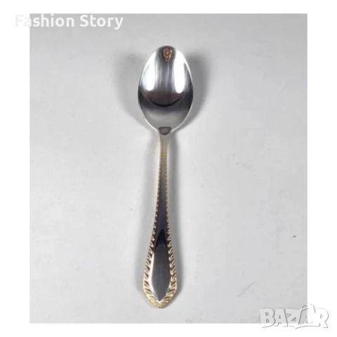 Комплект прибори за хранене Bohmann, Неръждаема стомана, 24 бр., Инокс със златист кант, снимка 5 - Прибори за хранене, готвене и сервиране - 52417312