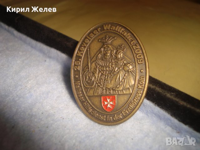 КОЛЕКЦИОНЕРСКА НЕМСКА БРОНЗОВА РЯДКА КРАСИВА ЗНАЧКА РЕЛИГИОЗНА ТЕМАТИКА 31311