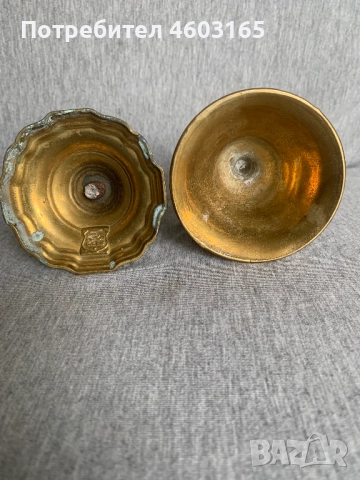  свещници от масивен месинг, снимка 4 - Антикварни и старинни предмети - 52594906