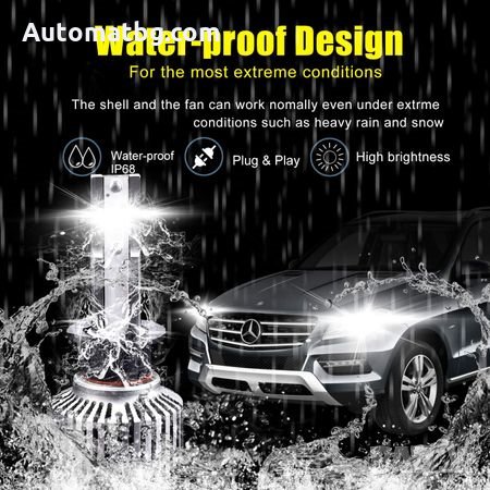 Комплект LED Лед Диодни Крушки за фар F32 Mini H1 50W - 10800Lm 6000K Cool White , снимка 6 - Аксесоари и консумативи - 27899443