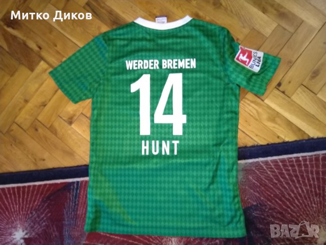 Вердер Бремен  2013-14г домакини тениска маркова на Найк №14 Аарон Хънт юноши 13-14г, снимка 8 - Футбол - 26374977